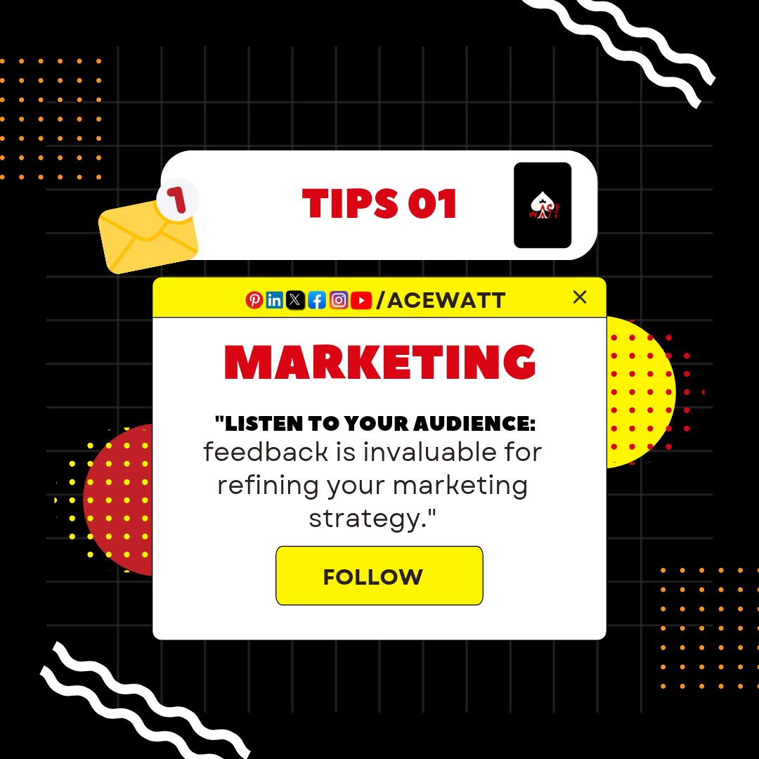 🚀 Ace Watt ⚡ Tips No 1️⃣

⏩ 🚀 Marketing Tips 💡

🚀 #acewatt #tip #tips #tipoftheday #businesstips #MarketingTips