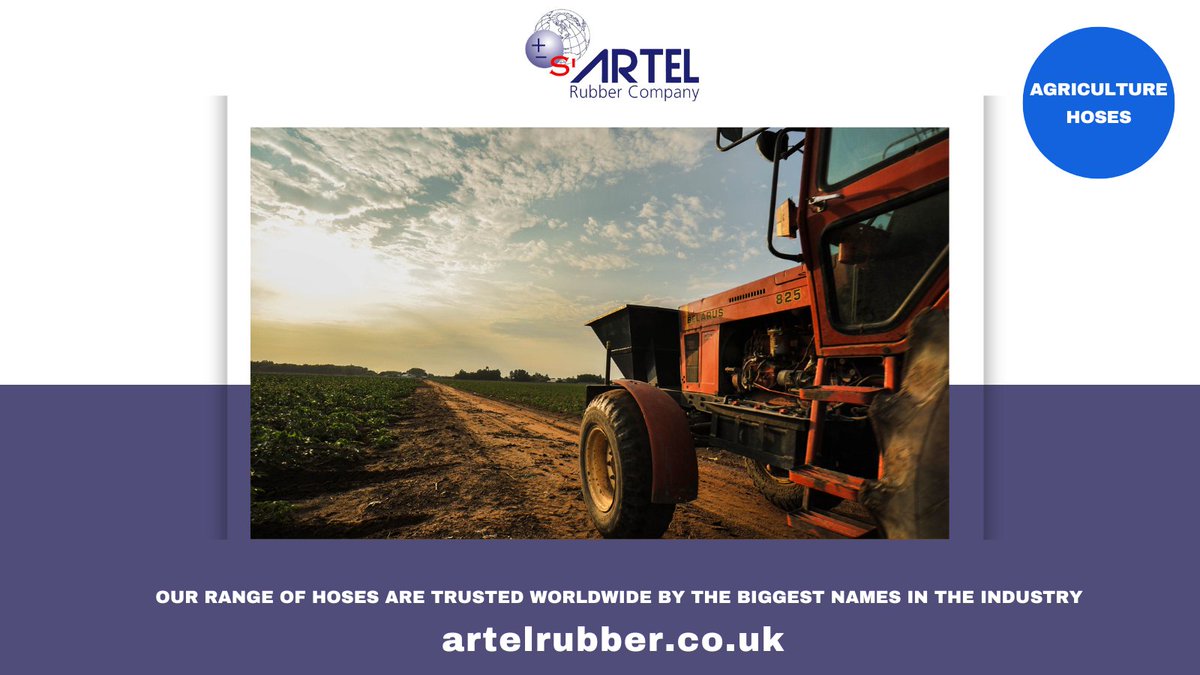 With many hose applications, Agriculture has to be the toughest. Our range of hoses is trusted worldwide by the biggest names in the industry. We ensure the highest quality products reach our customers. Click: artelrubber.co.uk/sector/agricul… #farming #hoses #manufacturing