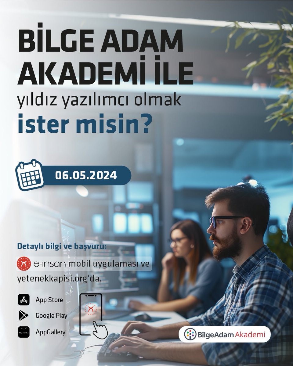 Yetenek Kapısı (@yetenekapisi) on Twitter photo Bilge Adam Akademi yıldız yazılımcıları yetiştiriyor!
Yazılım alanında kariyer düşünen sayısal bölüm mezunları, bu fırsat kaçmaz.
<a href="/tccbiko/">T.C. Cumhurbaşkanlığı İnsan Kaynakları Ofisi</a> <a href="/bilgeadam/">BilgeAdam Teknoloji</a>
🗓 Son Başvuru Tarihi: 6 Mayıs 2024
🔗 onelink.to/e-insan-yetene… Bilge Adam Akademi yıldız yazılımcıları yetiştiriyor!
Yazılım alanında kariyer düşünen sayısal bölüm mezunları, bu fırsat kaçmaz.
<a href="/tccbiko/">T.C. Cumhurbaşkanlığı İnsan Kaynakları Ofisi</a> <a href="/bilgeadam/">BilgeAdam Teknoloji</a>
🗓 Son Başvuru Tarihi: 6 Mayıs 2024
🔗 onelink.to/e-insan-yetene…