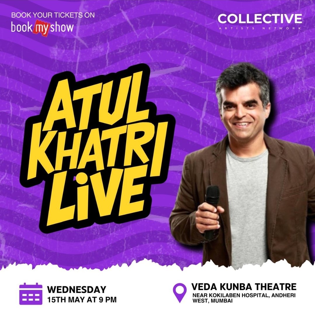Performing in Andheri West next month so people in Juhu, Versova, Lokhandwala, 4 Bungalows, 7 Bungalows, 10 Bungalows, 13 Bungalows and so on please come ❤️

All tickets on atulkhatri.com/schedule.php