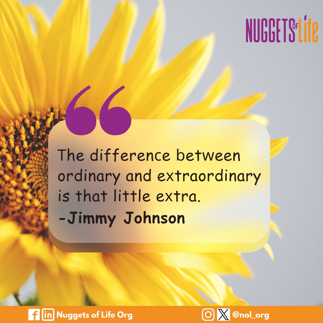 #MentorshipMonday
Embrace the 'extra' in extraordinary! It's that extra effort, that extra determination that sets us apart. ✨ Wishing you an amazing week!

#NuggetsOfLife #MentorshipProgram