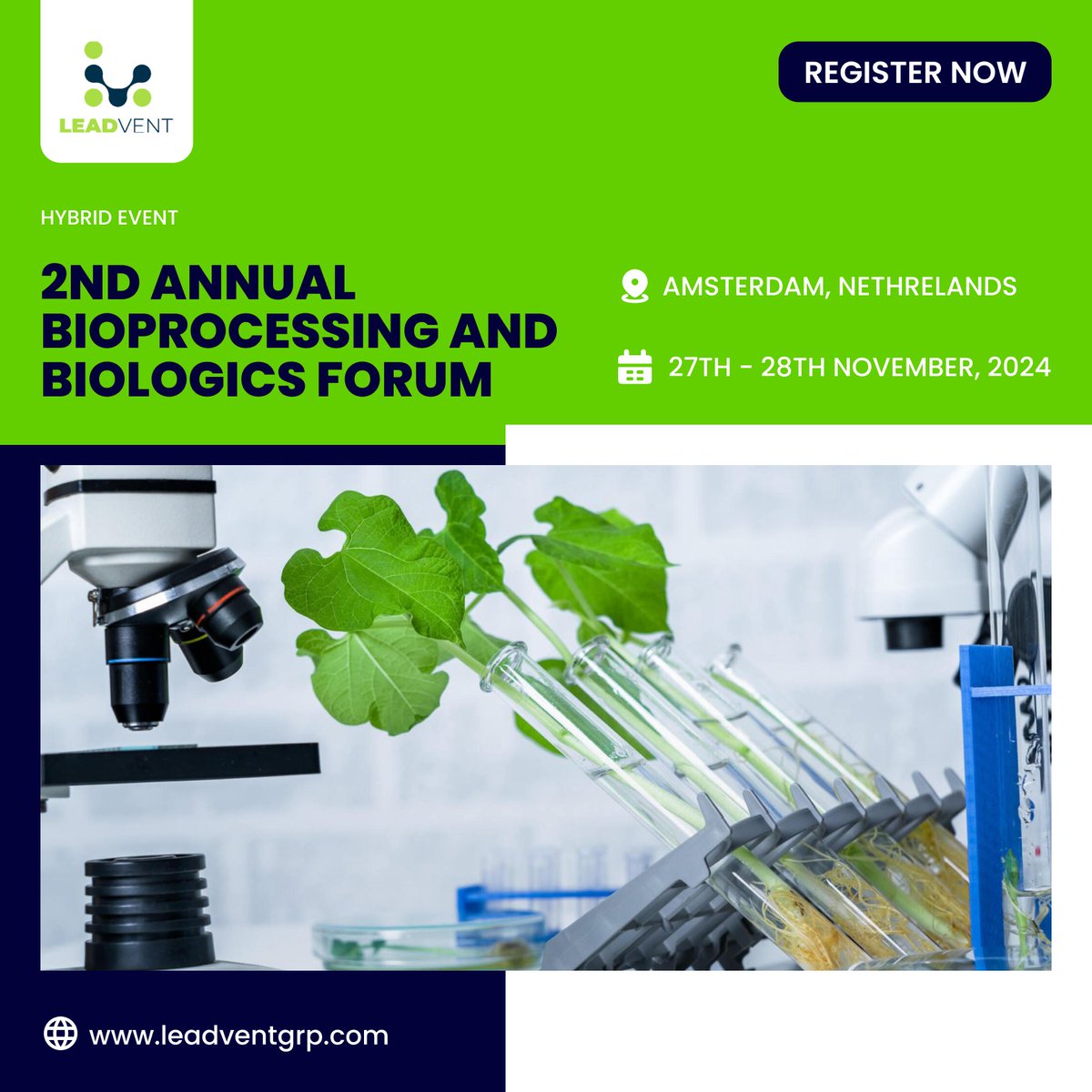Step into the Future at the 2nd Annual Bioprocessing and Biologics Forum 2024!

Save the Date: 27th -28th November, 2024 in Amsterdam, Netherlands

t.ly/Z3aos

#BioprocessingForum