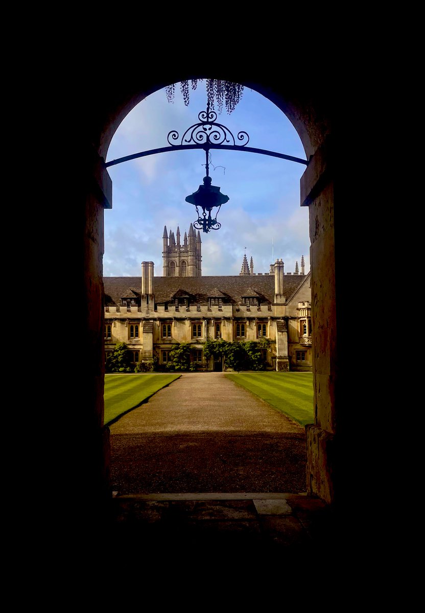 The sun is finally shining, and the colonnade of New Buildings is full of the scent of wisteria! It’s nearly May!