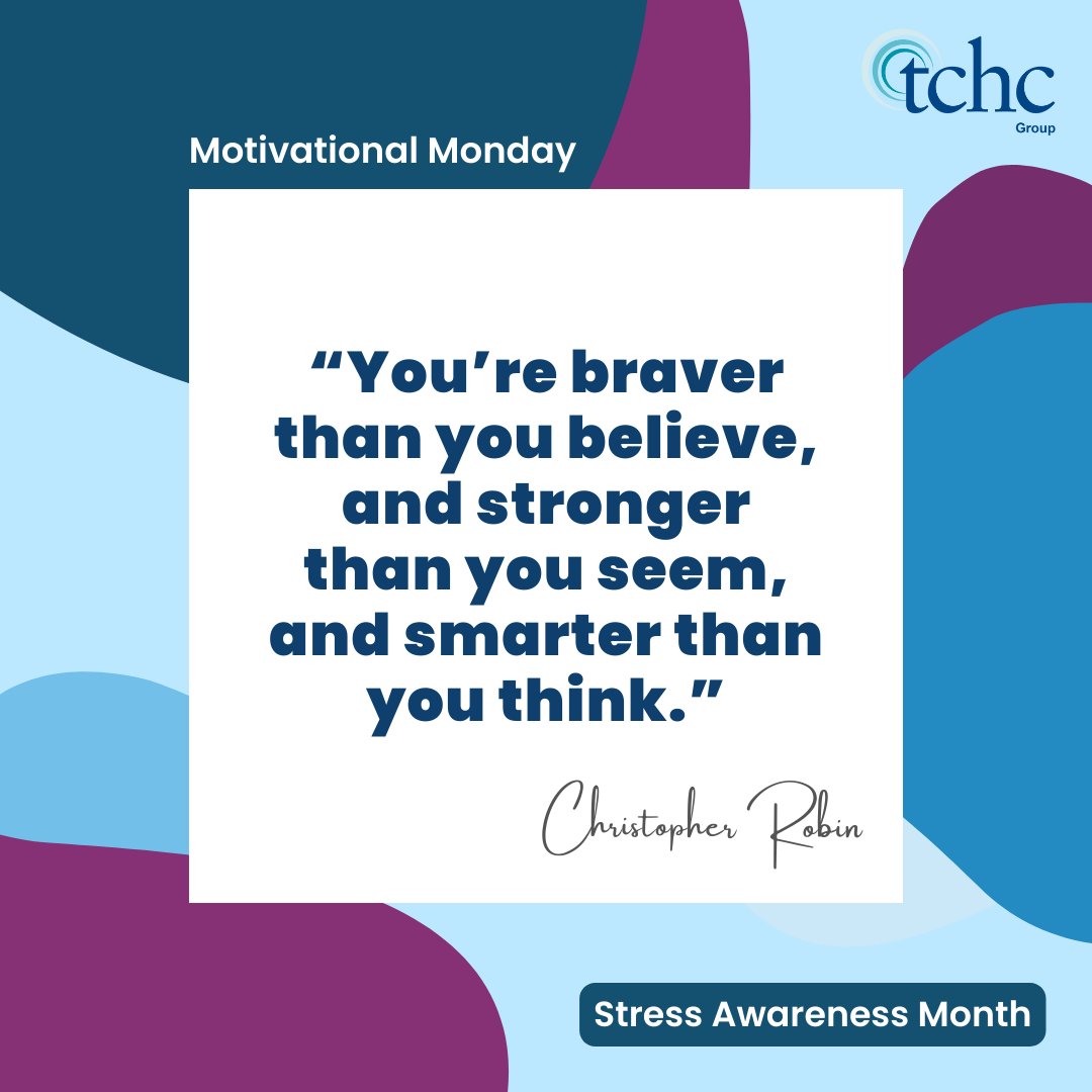 Happy Monday!
“You’re braver than you believe, and stronger than you seem, and smarter than you think.”
- Christopher Robin

#stressawarenessweek #stress #stressawareness #work #job #employed #unemployed #stressed #working #tchc #courses #course #school #college