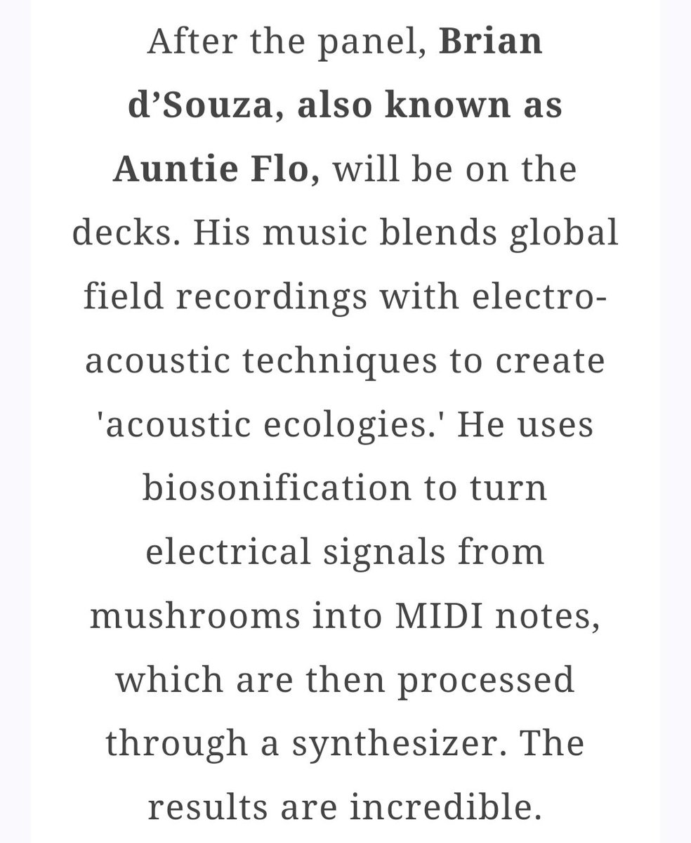 'SHROOM TUNES!!! This is the most evocative description of any experimental music I've seen, part of a Beltane-themed mushroom fest. Of course.