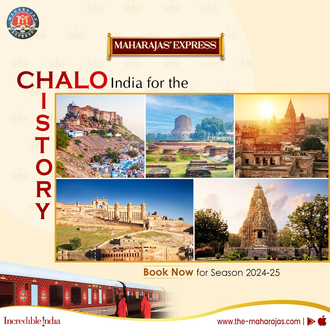Explore India's rich heritage by embarking on a journey through its most significant historical sites aboard the Maharajas' Express.

Click on the-maharajas.com to delve into India's cultural treasures.

#ChaloIndia #incredibleindia #india  #traveler #Vacation