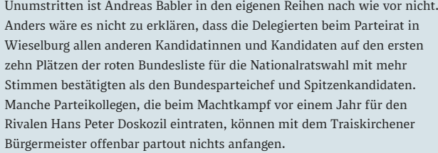 Andi Babler bekommt ein glänzendes Ergebnis von 89%  nach:
- einer extrem engen Stichwahl
- unzähligen Querschüssen
- einer komplizierten Listenerstellung
- andauernden medialen Untergriffen
- 10 Monaten Parteichef ohne Vorerfahrung

@derStandardat: Babler 'nicht unumstritten'…