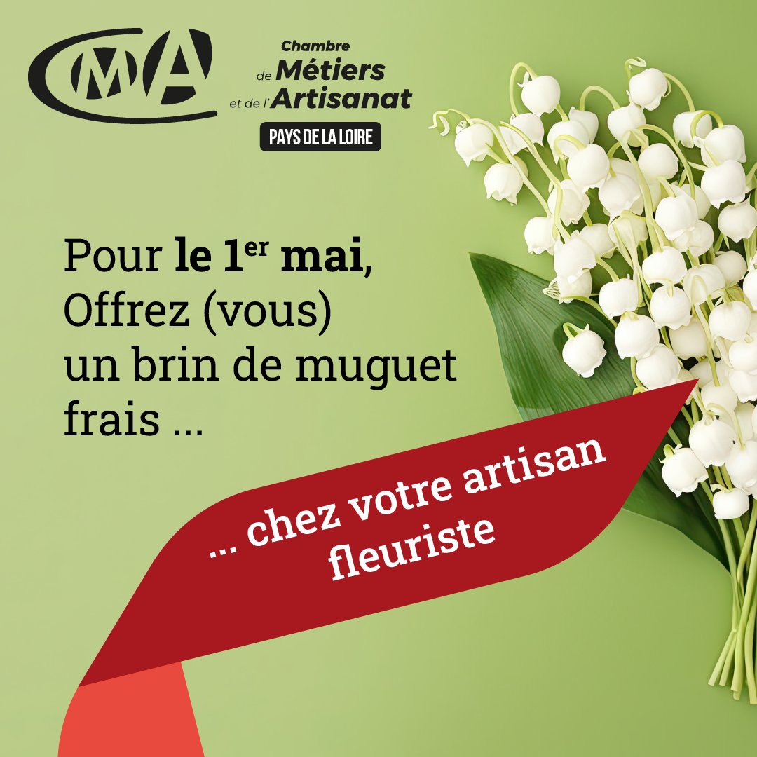 #1ermai 🌱 Le muguet : symbole du printemps, des beaux jours & porte bonheur 🤩 Offrez (vous) un brin de #muguet chez votre artisan fleuriste ou une création en lien avec cette tradition. #TousAvecNosArtisans #ArtisansdenosRegions #muguet #Souteneznosartisans