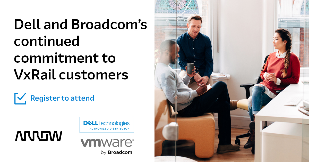 Discover the power of @DellTech VxRail & @VMware!

Join our webinar on 9th May to explore updates, license changes, and future innovations in hyperconverged infrastructure.

Book now: arw.li/6011bKj3B

#VxRail #VMware #DellTechnologies #FiveYearsOut