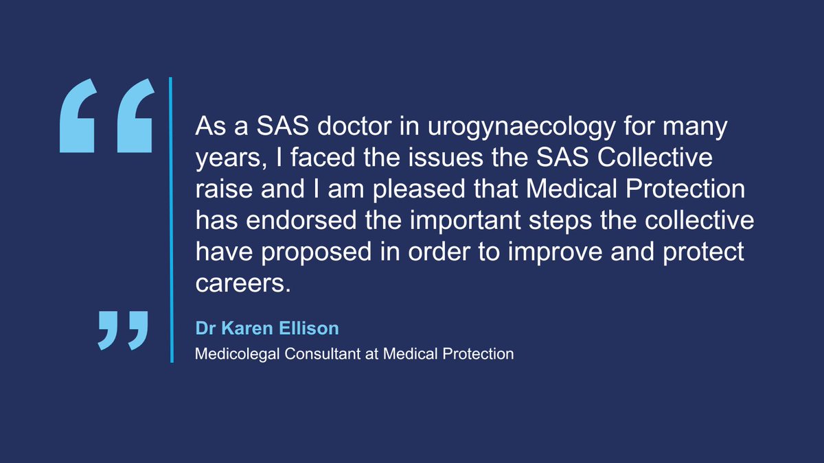 We’re endorsing the policy proposals by @theSAScollect a group of specialist, associate specialist and specialty (SAS) doctors working to improve the careers and retention of SAS and locally employed doctors across the UK. Read more: medicalprotection.org/uk/articles/me…