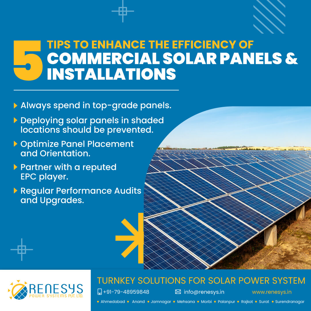 Unlock the potential of your commercial solar panels with these 5 expert tips for enhanced efficiency and performance.

#SolarEfficiencyTips #CommercialSolar #SolarInstallations #RenewableEnergy #GreenBusiness