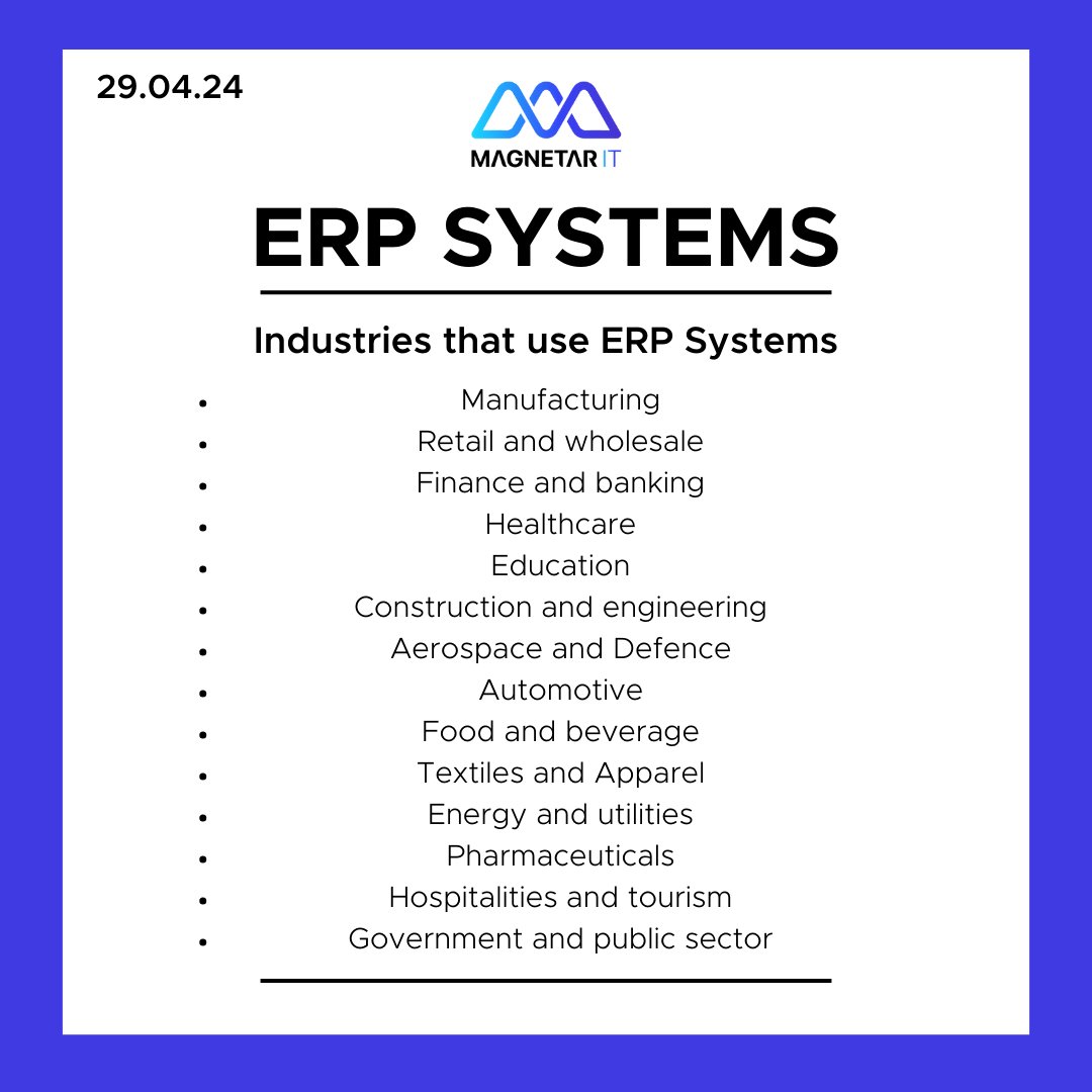Could your business benefit from an ERP System? 🌎 Here at Magnetar IT, we are passionate about modernising or developing new bespoke ERP systems, if you would like to know more please get in touch. 💫 #ERPsystems #magnetarit #itconsultancy