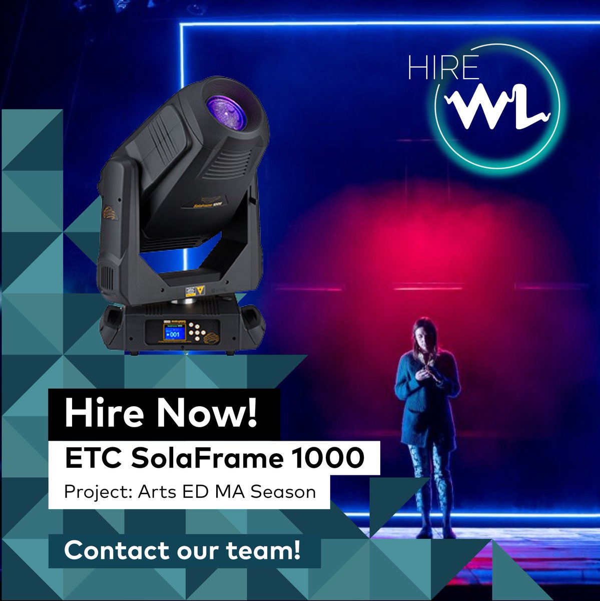 In Hire Stock - <a href="/ETCInc/">ETCInc</a> SolaFrame 1000
 
The ETC SolaFrame 1000 is the go-to workhorse automated framing fixture for many lighting designers, featuring a 20,000 lumen output, multiple colour systems and a 12°-40° zoom. 
 
Now part of our Hire stock. Visit: hubs.la/Q02vhPwM0