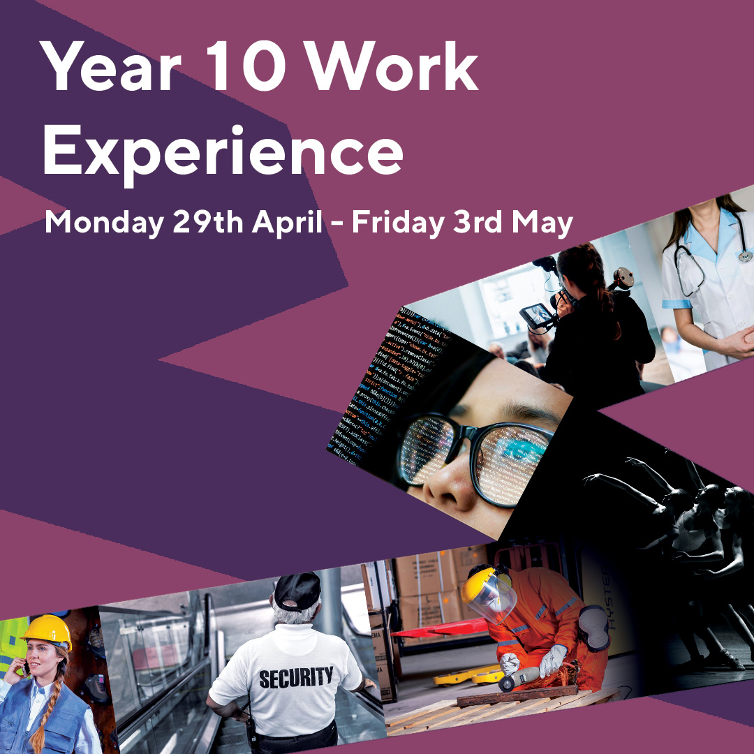 Year 10 are on work experience this week. Good luck on your placements everyone! We hope you make the most of the opportunity. #TogetherWeSucceed