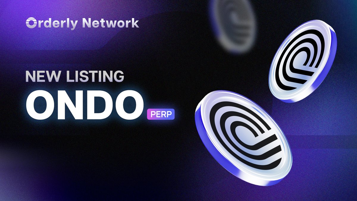 New Futures Listing 🔥 $ONDO | @OndoFinance - Institutional-Grade Finance, Now Onchain. Available with 10X leverage on Orderly-Powered DEXs Trading will go live when your favorite DEX activates the listing 🔔