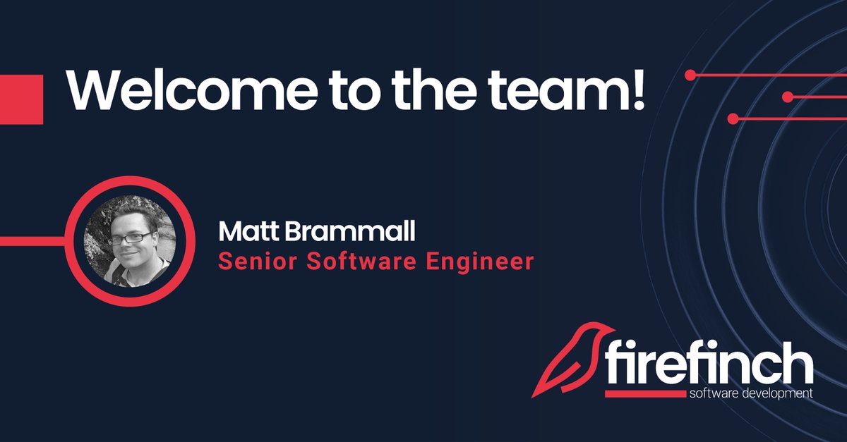 We are delighted to welcome Matt Brammall to the Firefinch Software team as senior software engineer.

#welcometotheteam #welcomeonboard #newstarter