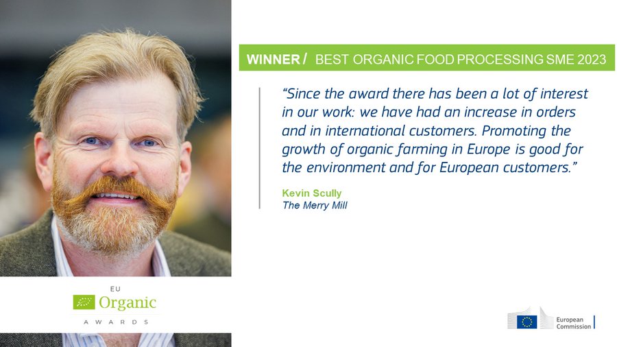 Less than 2 weeks left to submit your innovative project to the #EUOrganic Awards 2024! 🏆🌱 Last year, @TheMerryMill was awarded Best Organic SME. Learn more about their avantgardist business, get inspired and apply by 12 May! 👉ow.ly/jh6950RnRRn #EUOrganicDay @EUAgri