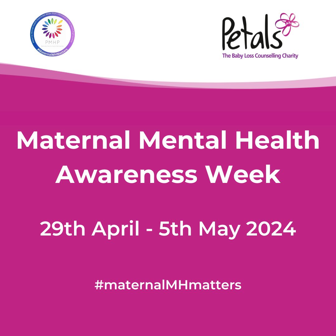 Maternal Mental Health Awareness Week starts today - it's a topic close to our hearts here at Petals.  Make sure you are following @PMHPUK for all the incredible content they have coming up this week.

#maternalmhmattersweek #maternalMHmatters #MaternalMentalHealthAwarenessWeek