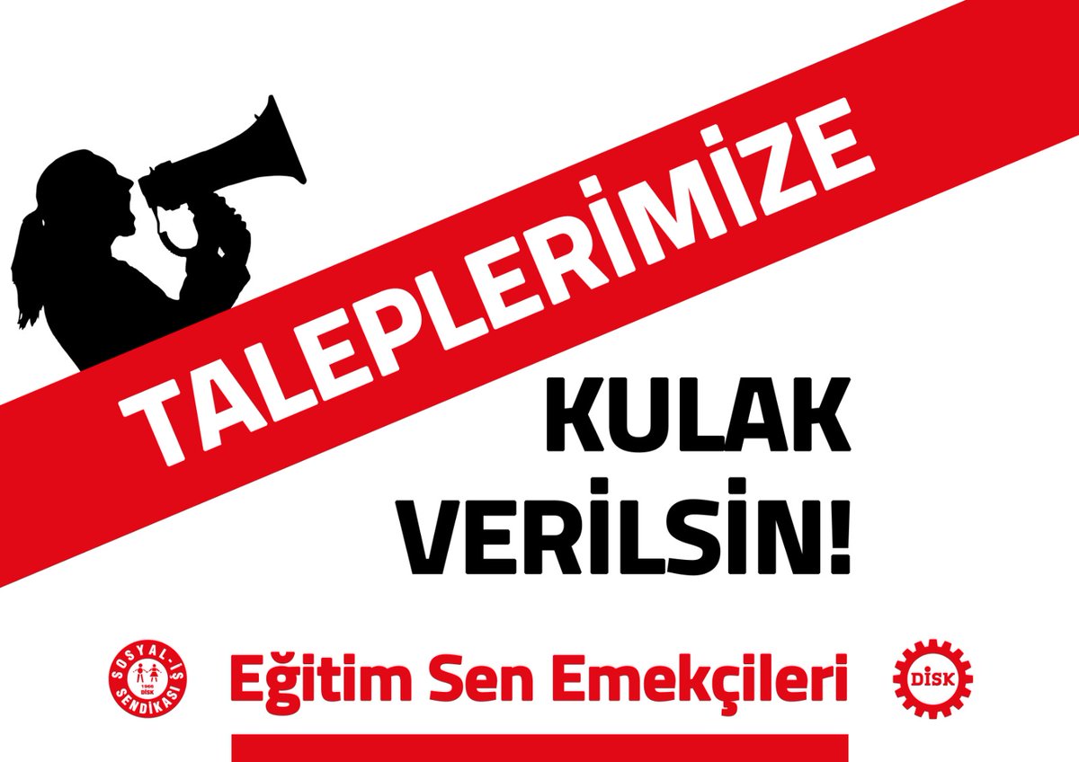 biz eğitim sen çalışanları olarak insanca yaşamaya yetecek ücret taleplerimizin kabul edilmesi ve tüm sosyal haklarımızın karşılanması talebiyle eylemlik sürecine başlamış bulunmaktayız. greve giden bu yolda taleplerimizle biz de #1MayıstaTaksimde olacağız.