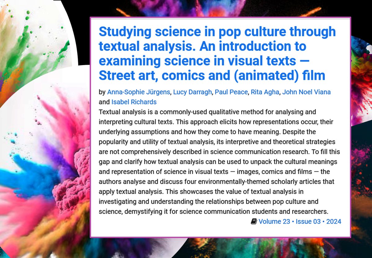How do you study and analyse science in pop culture? Here are a few ideas! 
#scicomm #popculture #comics #animated #film #fiction #scifi #sciart #scienceandtechnology #culture
Thanks, Team, for a fantastic collaboration! 🥳😇😎🤓