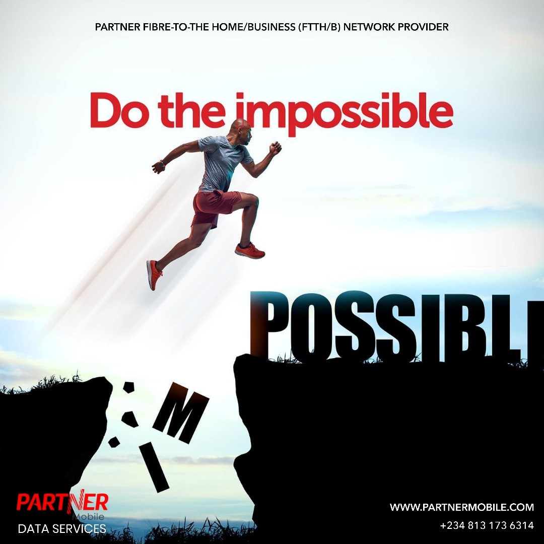 The word possible exists when you dare to do the impossible.

Have a wonderful week ahead from all of us at Partner Mobile Data Services.

#partnerdata #possible #mondayinspiration 
Jada
Wizkid Dey
Justin Bieber