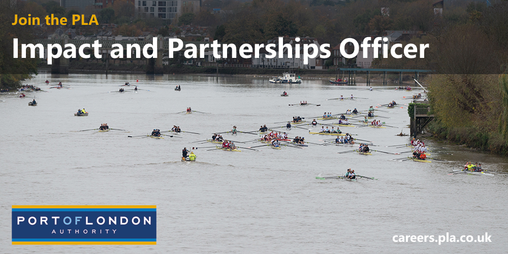 We're recruiting an Impact and Partnerships Officer to create and maintain strategic partnerships, working with sports clubs and other organisations to encourage use of our unique ‘blue space’ 
➡️ hubs.la/Q02tLh430

#MaritimeCareers #Careers #Jobs #PortOfLondon #RiverThames