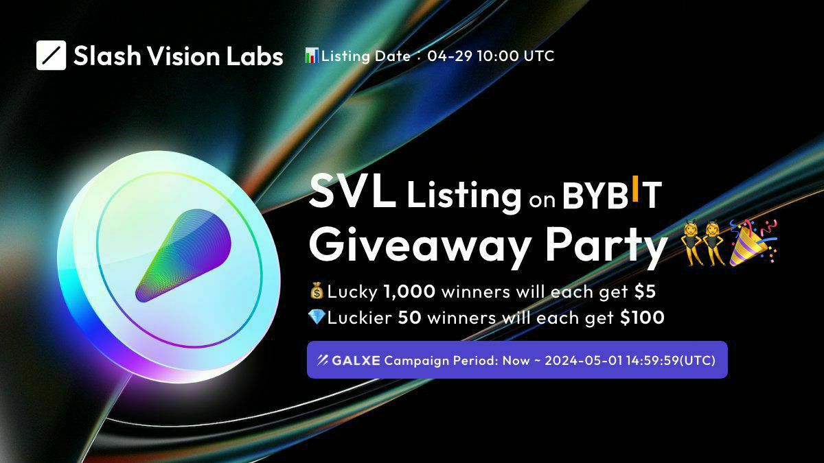 /// SVL Bybit Listing Giveaway Party /// SVL Bybit listing(April 29, 10AM UTC) To celebrate the listing of $SVL, we are running the 'SVL Listing Giveaway Party' 🤝Join us and moon with us: { bit.ly/4baBRyG } 💎10,000 USDT Rewards pool Lucky 1,000 winners will each