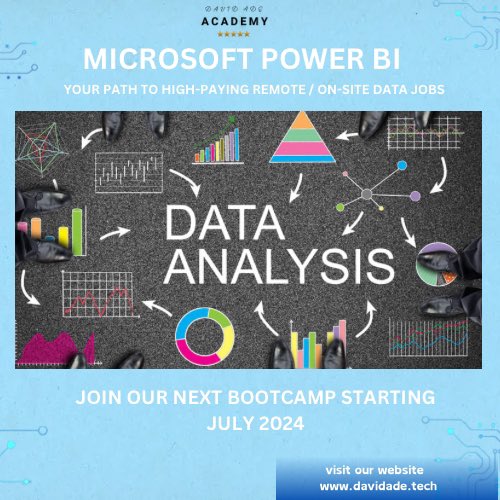 Join our Power BI bootcamp starting July 2024 and take the first step towards your career goals. Don't miss out on this opportunity to boost your career with Davidadeacademy #davidadeacademy #powerbi #microsoft #businessintelligence #excel #dataanalytics #datascience #data