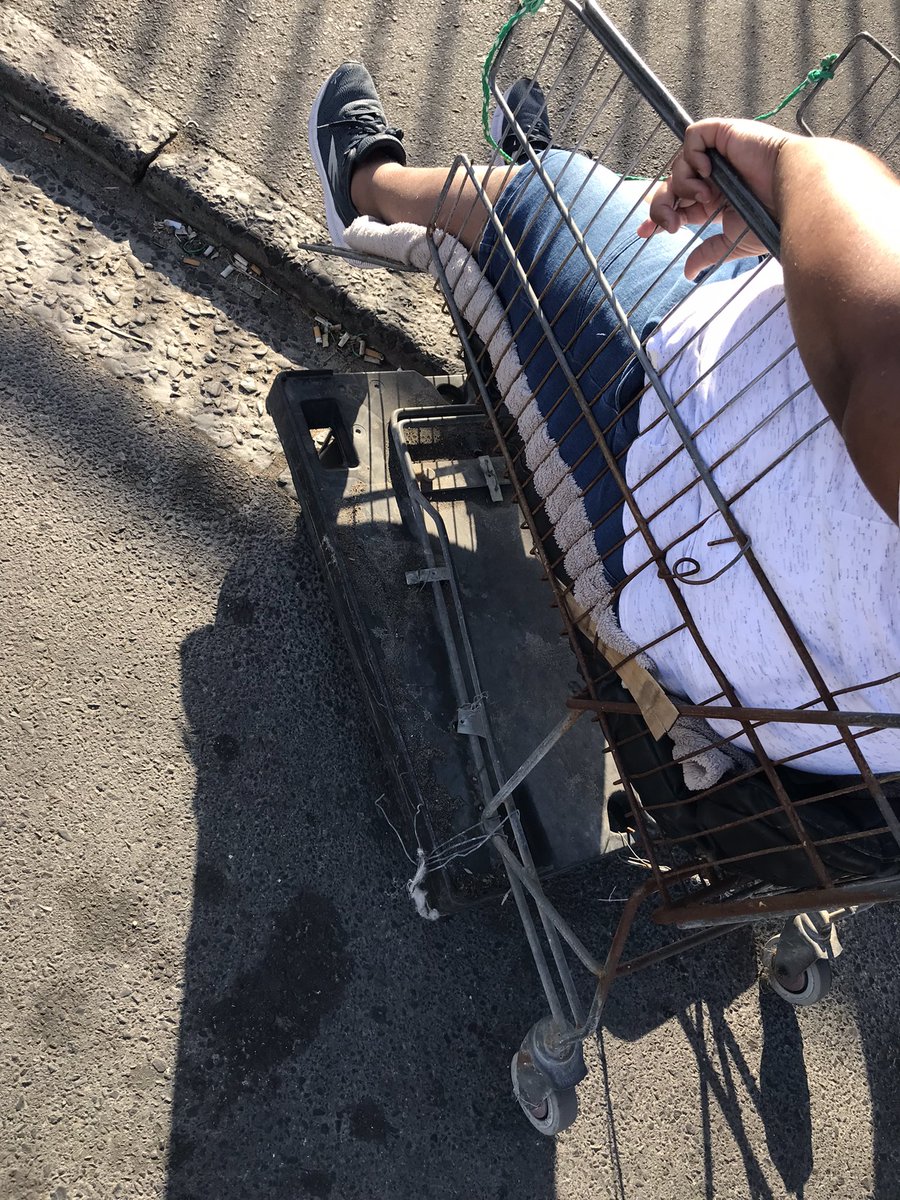 Day 1 of #Elections2024RoadTalk Stopped at the Retreat Community Health Centre 10th Ave. Saw a man struggling to breathe, being pushed in a converted shopping trolley to the centre. He was being pushed by his anxious father. No ambulance. This trolley is the emergency ambulance.