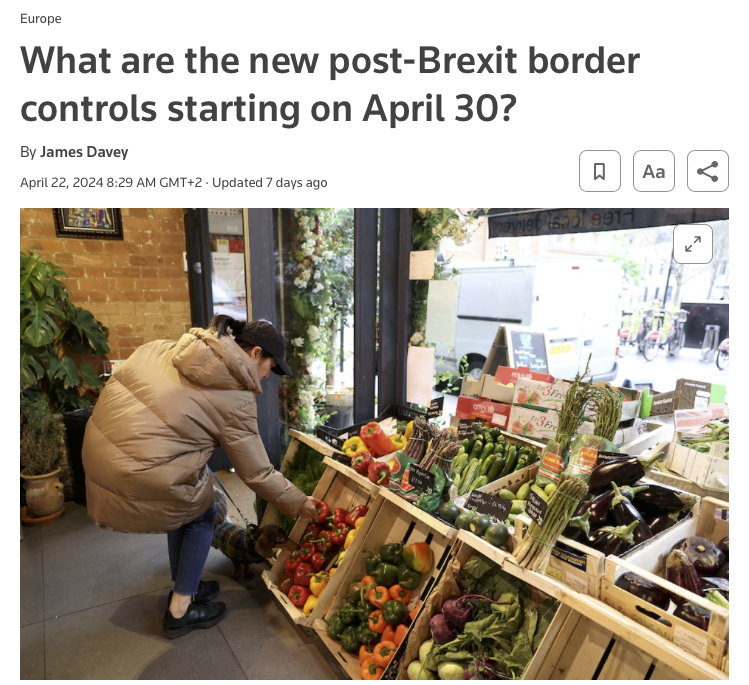 Dear UK followers ! Enjoy last day of Single-Market-style access to EU meat, fish, sausages, cheese, yoghurts, eggs, cut flowers, seeds etc Reminder : 30% of food consumed in the UK comes from🇪🇺 Question : How many 🇪🇺firms will just give up faced with extra costs and hassle ?