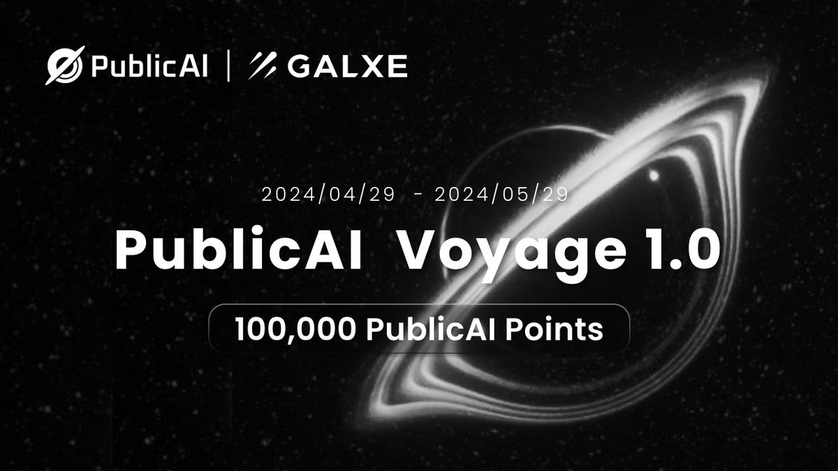 💡Embark on the #PublicAI Voyage1.0 - now with a refreshed UI on the Web terminal for a stellar experience!🚀

 Join us in shaping the future of tech, where your voice fuels AI training and your contribution reaps rewards. 🌐

⏰ Journey runs: 2024/04/29 to 2024/05/29 UTC.  🌟…