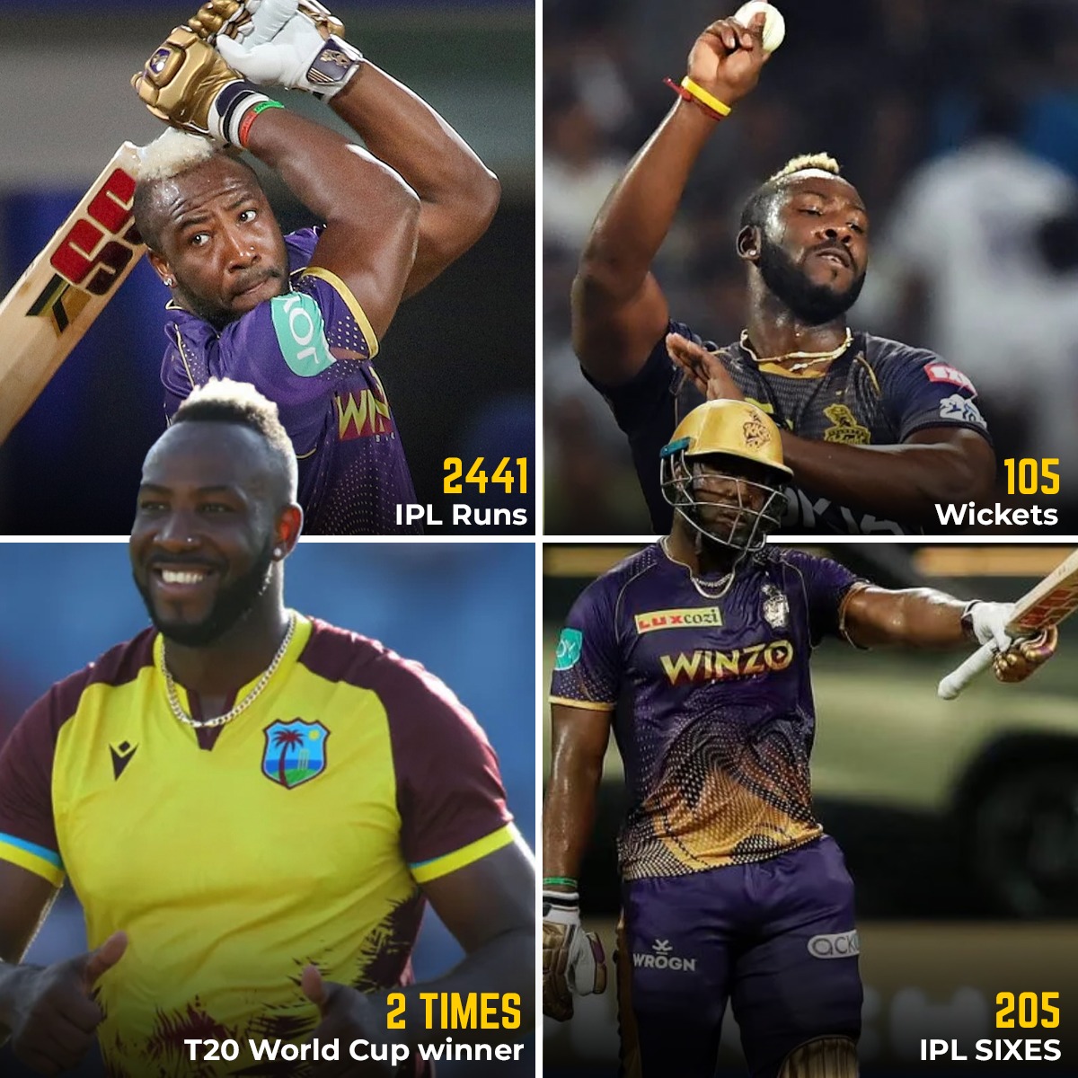 Wishing the big man from Jamaica, Andre Russell, a very happy birthday! 💪 #AndreRussell #HappyBirthday #KKRvDC #IPL #IPL2024