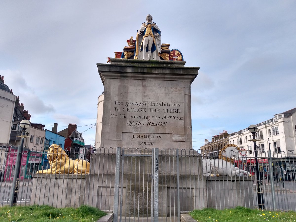 Good morning from Weymouth. This is King's Statue, erected in 1809 to mark the Golden Jubilee of King George III #Dorset