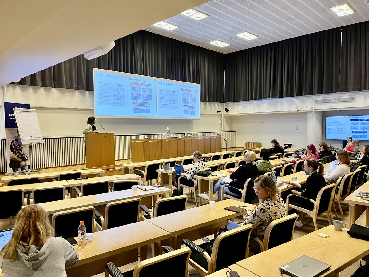 Yhteiskunnallisesti vaikuttavaa tutkimusta. <a href="/KaisaAnneriina/">Kaisa Kurkela</a> esittelemässä <a href="/KelaFpa/">Kela Fpa</a>:n ja <a href="/univaasa/">University of Vaasa</a>:n yhteistyöhankkeen tuloksia.