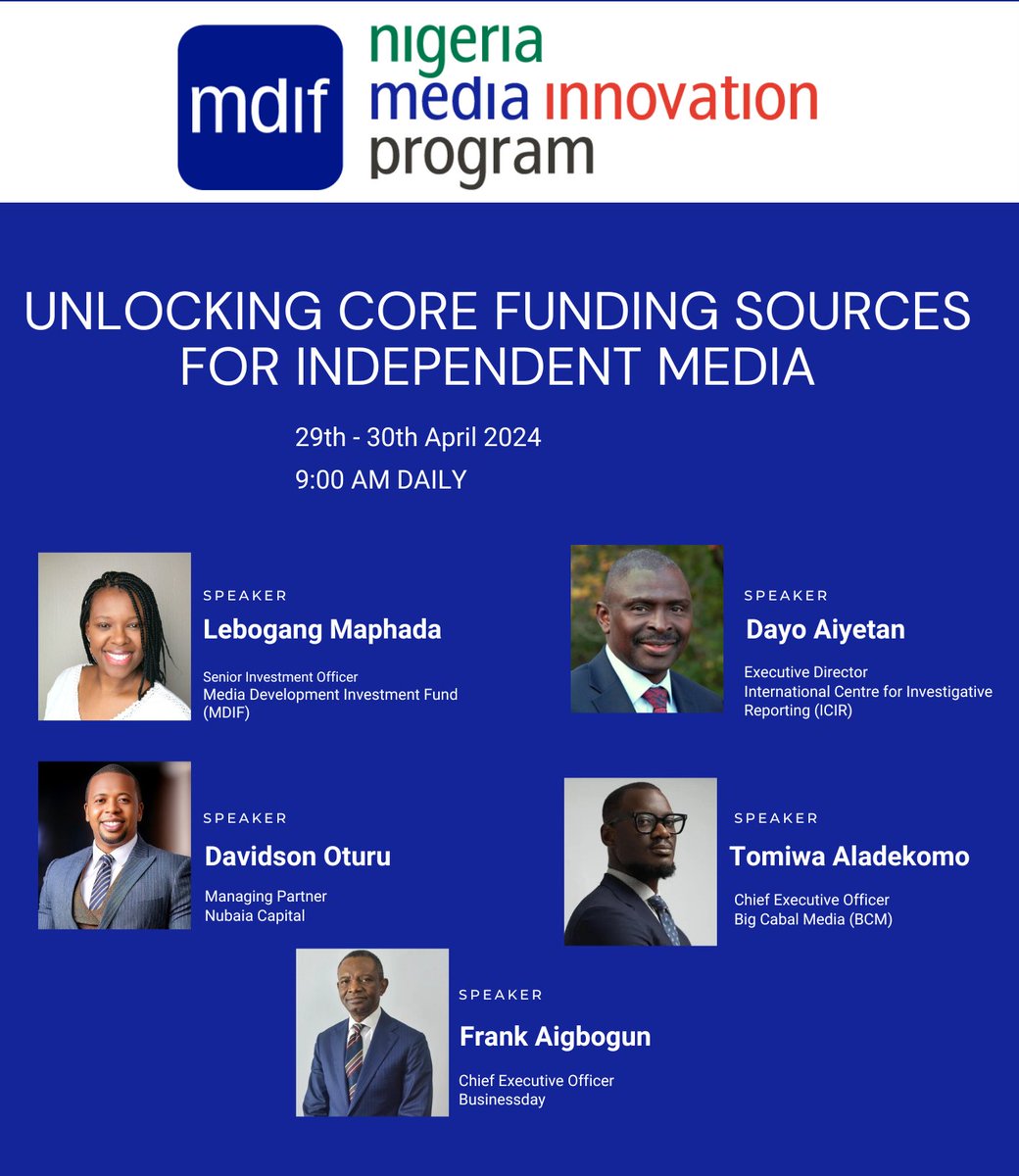 The Nigeria Media innovation Program is holding a two-day workshop for participants over the next two days on ways to unlock funding for independent media organizations. In that period, we will be sharing updates and nuggets from the sessions for the larger media community.