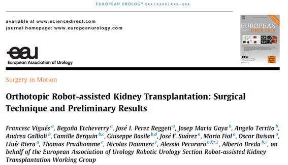 New frontiers with #robotic orthotopic #kidneytransplantion to expand the indications of #RAKT 🗣️ Today Dr. @AlbertoBreda1 in #PuigvertInScience Read the article 👇 bit.ly/3w1uHy4