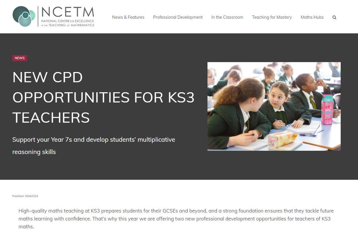 ✨NEW #CPD ANNOUNCED FOR KS3 TEACHERS ✨ ncetm.org.uk/news/new-cpd-o… Interested? Email us to be added to the waiting list mathshub@georgespencer.org.uk #Teachers #Teacher #TeacherCPD #KS3 #Maths #Mathematics #TeacherTwitter #EduTwitter @MathsHubs @NCETM