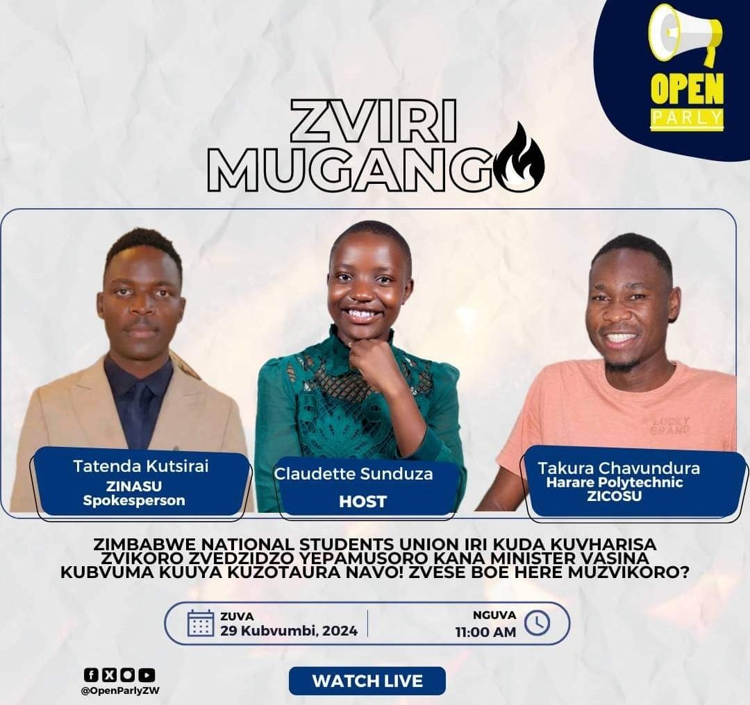 Connect with the Harare @Zinasuzim spokesperson on @OpenParlyZw