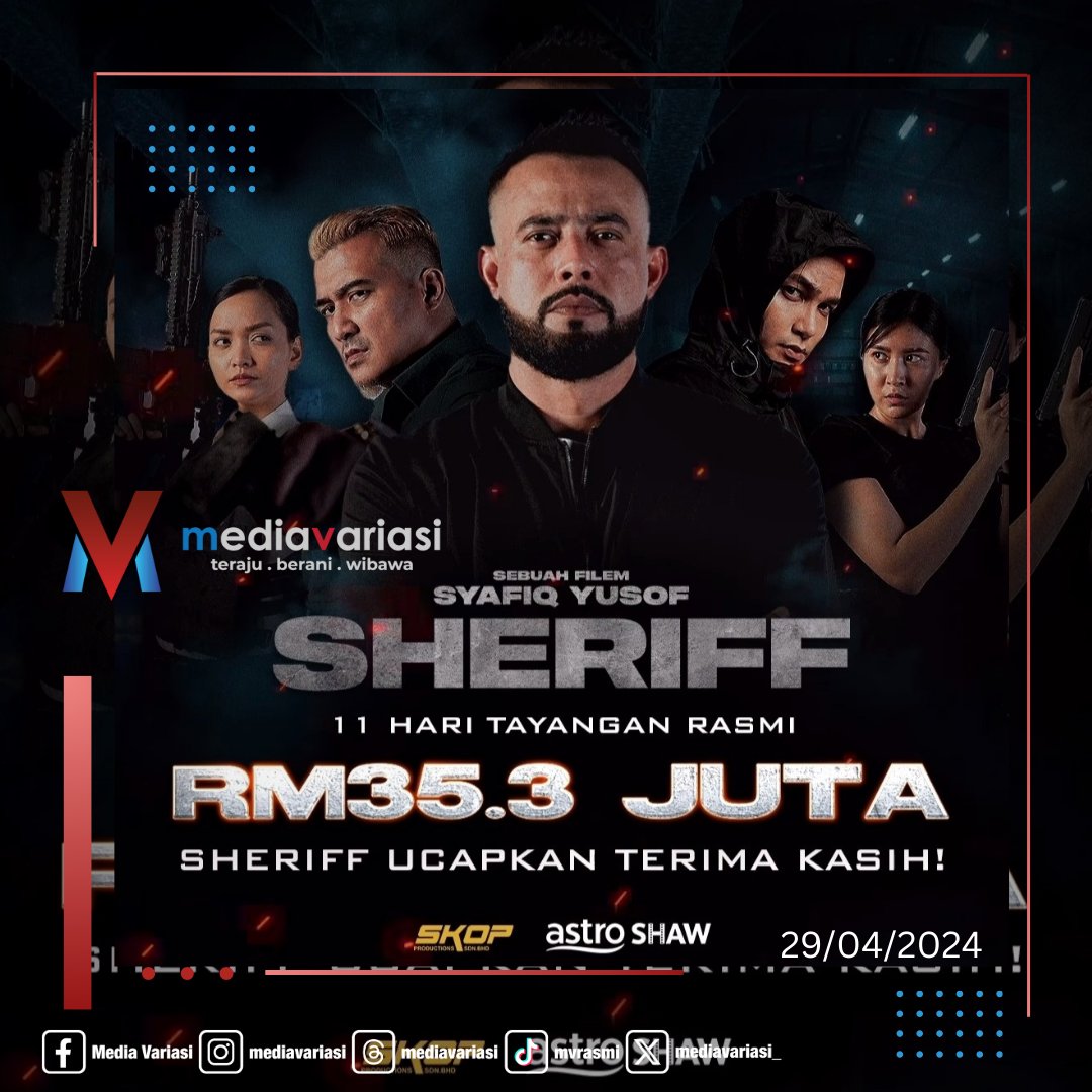 Masuk hari ke 11, filem Sheriff dah kutip RM35.3 juta mat! 

📸: Astro Shaw
#film 
#sheriff 
#zulariffin