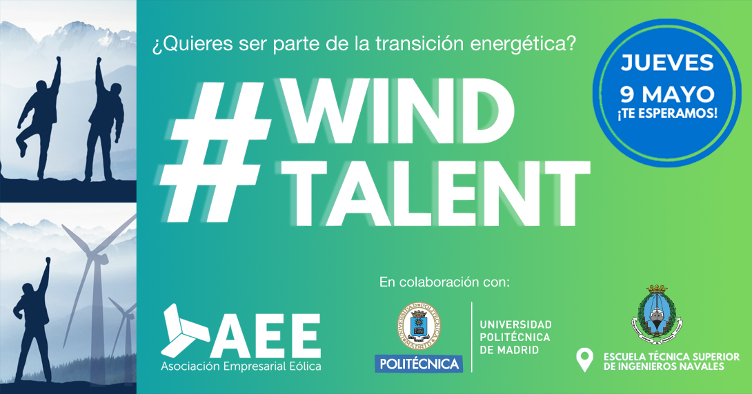 Wind Talent 2024 organizado en colaboración con la @aeeolica.
9 de mayo de 2024
@ETSIN_Oficial de @La_UPM
Inscríbite en:
eventos.upm.es/111932/detail/…

#etsinavales #somosupm #windtalent #aee
#eolica #energiaeolica #energiasrenovables #empleo