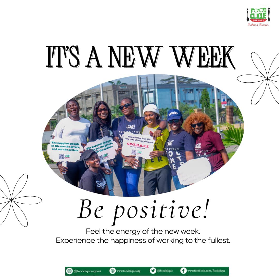 Embrace the positivity of a new week, feel the energy within you, and let it propel you towards greatness. Find joy in the work you do, knowing that every effort brings you closer to your goals. #foodsystem #charity #donation #socialimpact #mondaymotivation