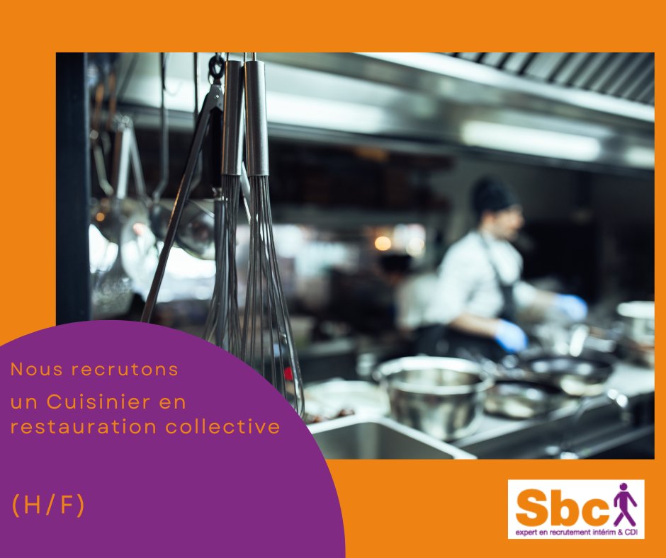 Sbc_Interim's tweet photo. JOB ALERTE ⚠️

SBC recrute un Cuisinier en restauration collective H/F.

📍Montfavet, Avignon, France - Sbc Avignon

📧 Pour postuler , cliquez sur le lien ci-dessous:

https://t.co/mfv9OJ2YqP

#recrutement #recrute #offre #offredemploi https://t.co/ld2bGx9t8O