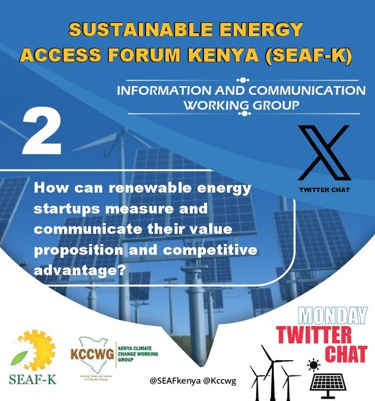 How do we ensure that their is value in renewable energy start ups and innovations. @KCCWG @PowerUpEveryone @GreenFaith_Afr #SustainabilityEnergyKE