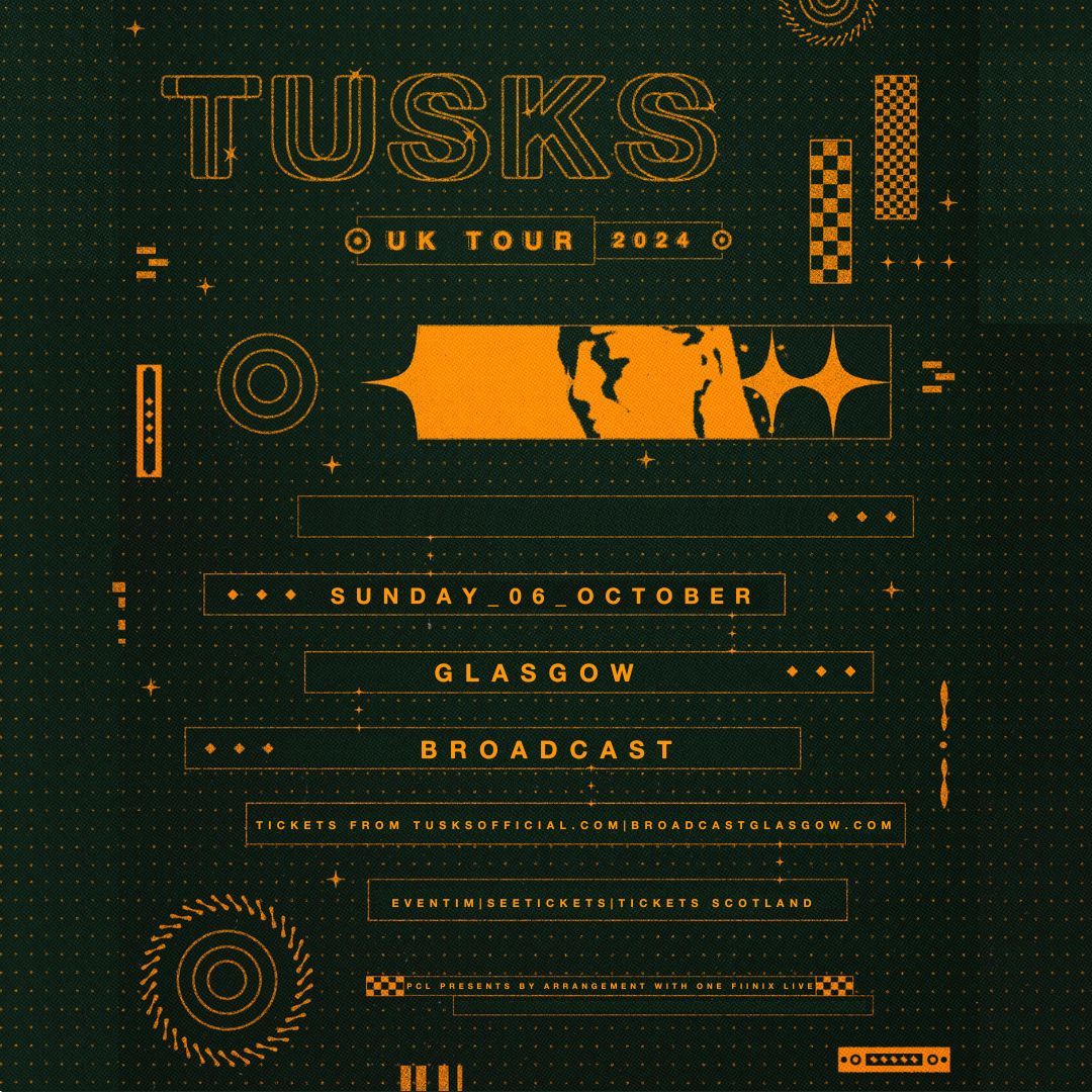 JUST ANNOUNCED: TUSKS London artist @Tusks will headline Broadcast, Glasgow on Sunday 6th October! For fans of Sigur Ros, Daughter, The Cinematic Orchestra. Tickets go on sale at 9am this Wednesday 1st May 🎟️