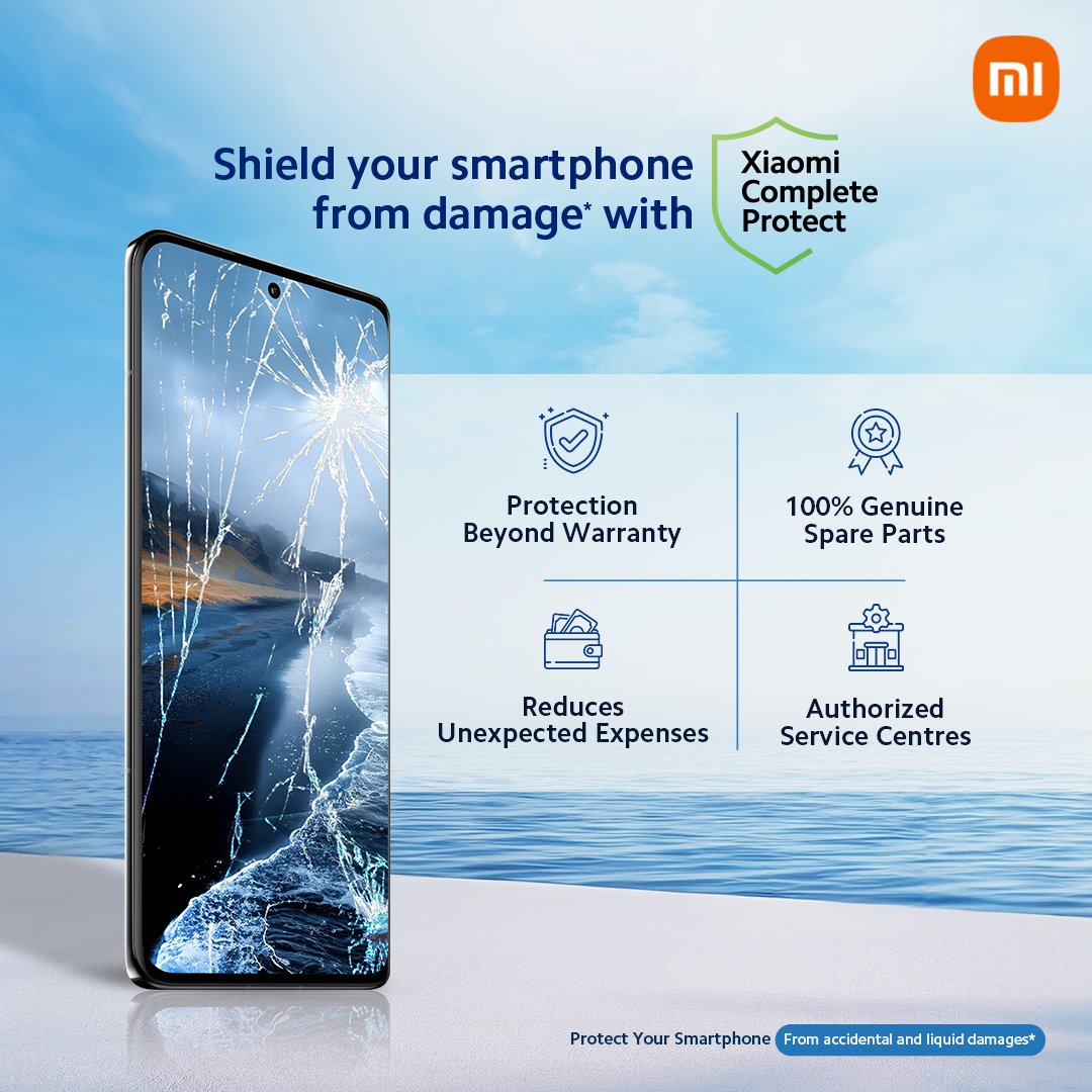 Live life to the fullest without worrying about your phone. Xiaomi Complete Care covers all types of damage, safeguarding your device against all damage. Know more: bit.ly/3xPGCzi #XiaomiIndia