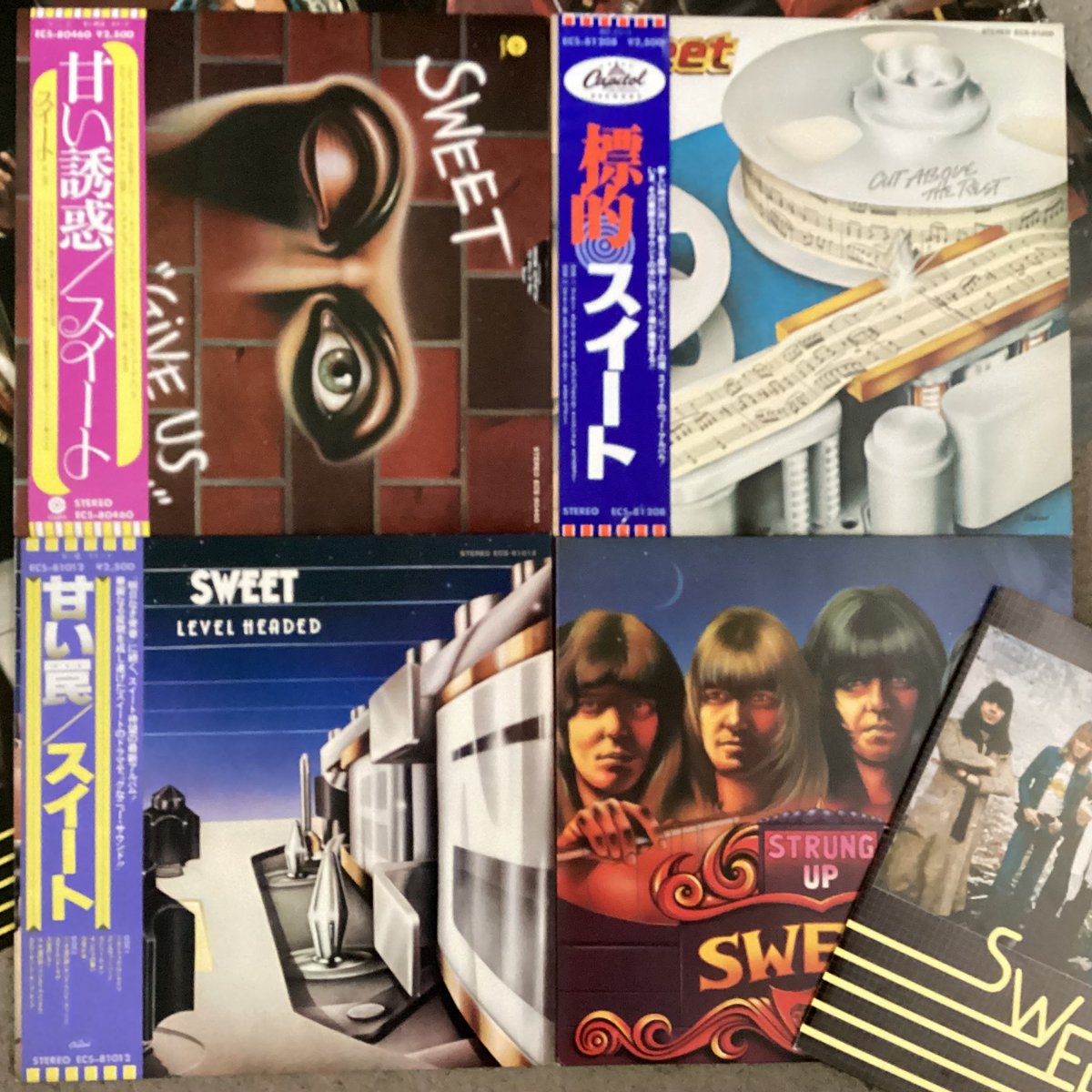 shinjukurecords's tweet photo. 今まであまり扱っていなかったアーティストの帯付きミントなアイテムを次々出品しますよ！５/２からね！
#sweet #スイート #sweetband #withobi #recordwithobi #record #vinyl #中古レコード #shimokitazawa #下北沢 https://t.co/QurLM4uJW7