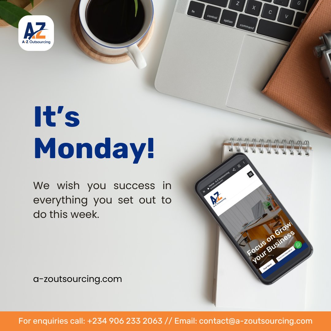 It’s Monday! Let's kick off this week with a mindset of success and determination. 

Remember, you've got what it takes to conquer anything that comes your way! 💪 

#AZOutsourcing #HR #Outsourcing #HROutsourcingFirm #HRServices #MondayMotivation #NewWeekNewGoals