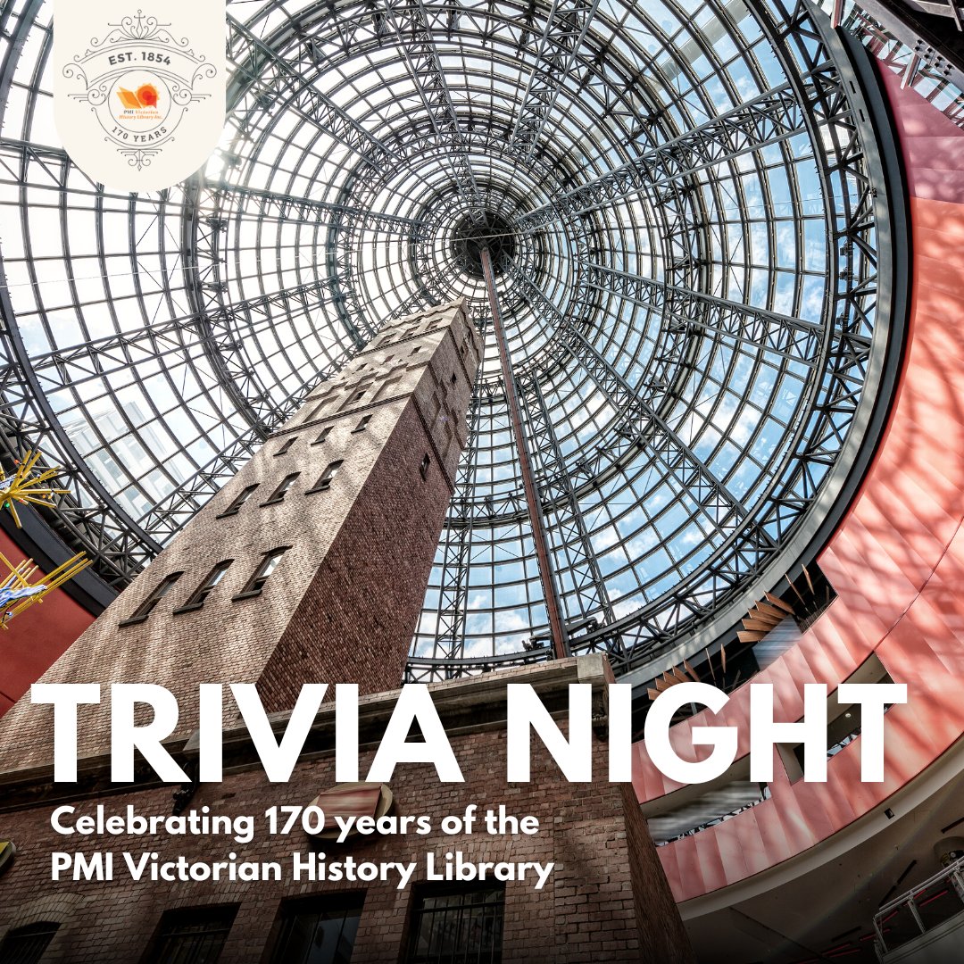 🔔 LAST CHANCE TO BOOK We are 170 years old this year and to celebrate our birthday we are holding a TRIVIA NIGHT 🎉 🗓️ Tues, 1st May @ 6.30pm 📍 PMI Victorian History Library 💰 $10-15 🔗 to register: trybooking.com/CPCPE #170YearsofPMIVicHistoryLibrary