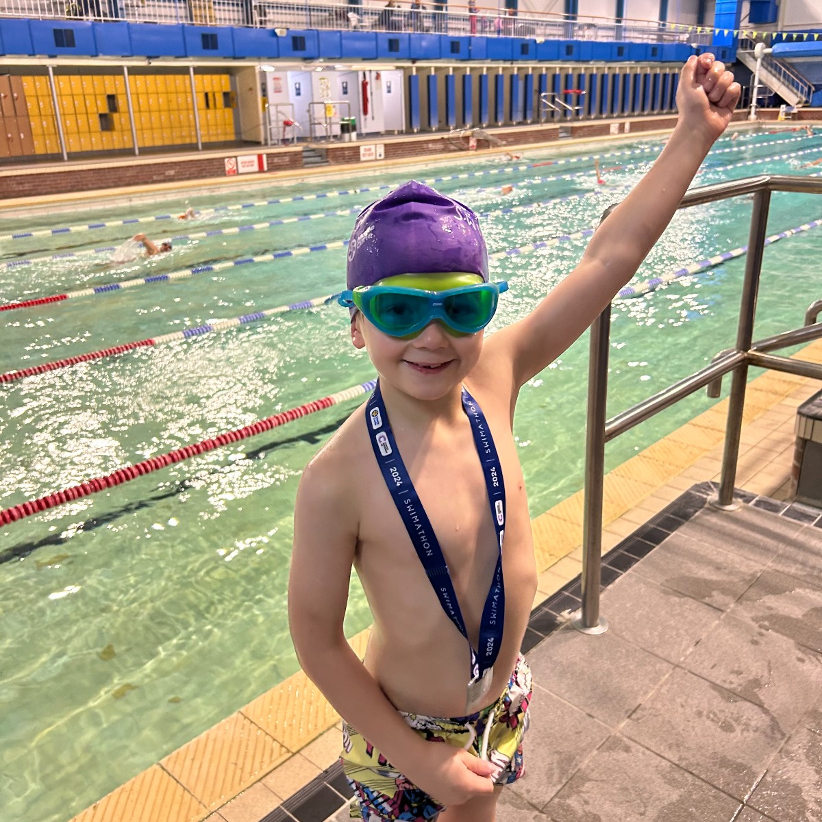 @Swimathon 2024 🏊 Well done to Jenson completing his first challenge with a 400m swim! Jenson wanted to raise money for the charity partner and will be back next year swimming a further distance!