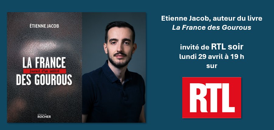 🔴 CE SOIR sur @RTLFrance : retrouvez @JacobEtienne à 19h à l'occasion de la parution de son livre 'La France des Gourous' !